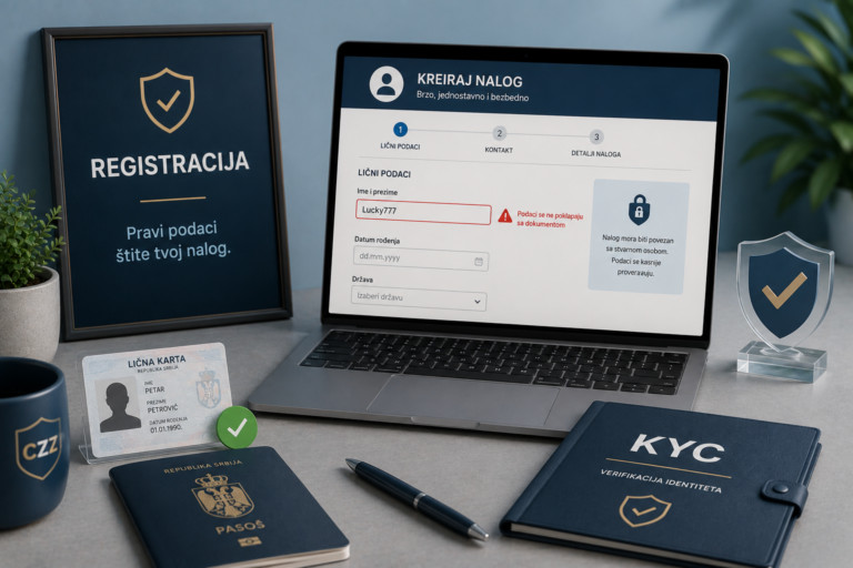 Nadimak ili lažni podaci tokom registracije u online kazinu ili kladionici